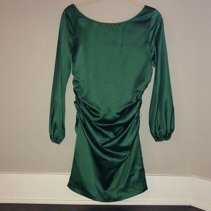 Emerald Green Satin mini dress